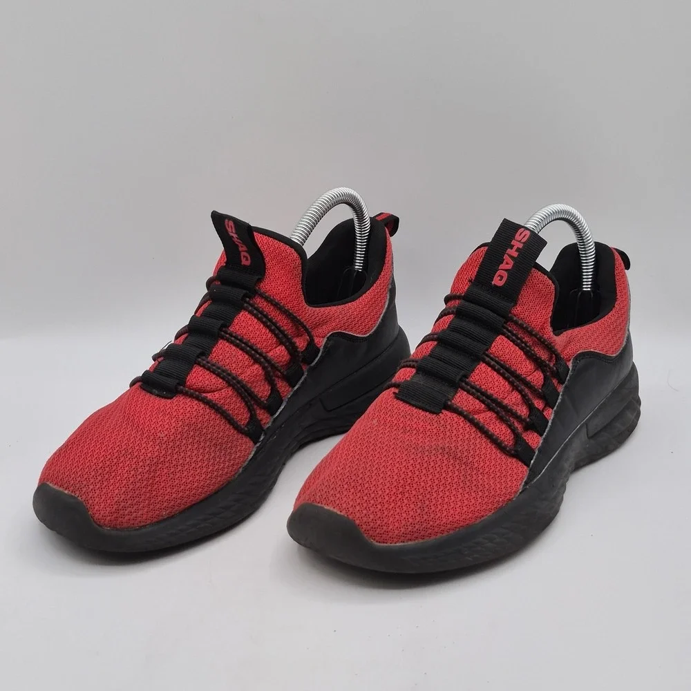 Shaq Sampson Shoes Mens‎ Size 6 Red Black Athletic Knit Sneakers QJ6GYRDBK
